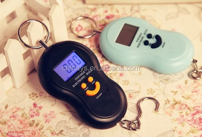 Colorful Painting LCD Blue Blacklight Display,40kg Capacity 10g Division Hanging Scale.Mini Size Strong ABS PLacstic Housing.