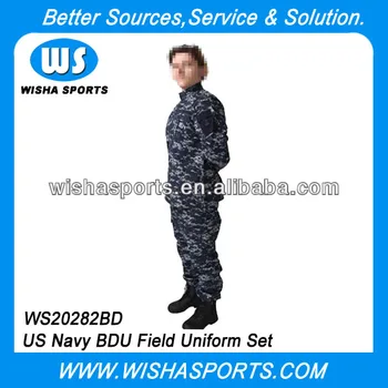 Us Navy Tactical Bdu Uniform Set Digital Navy Blue Camo - Buy Bdu ...