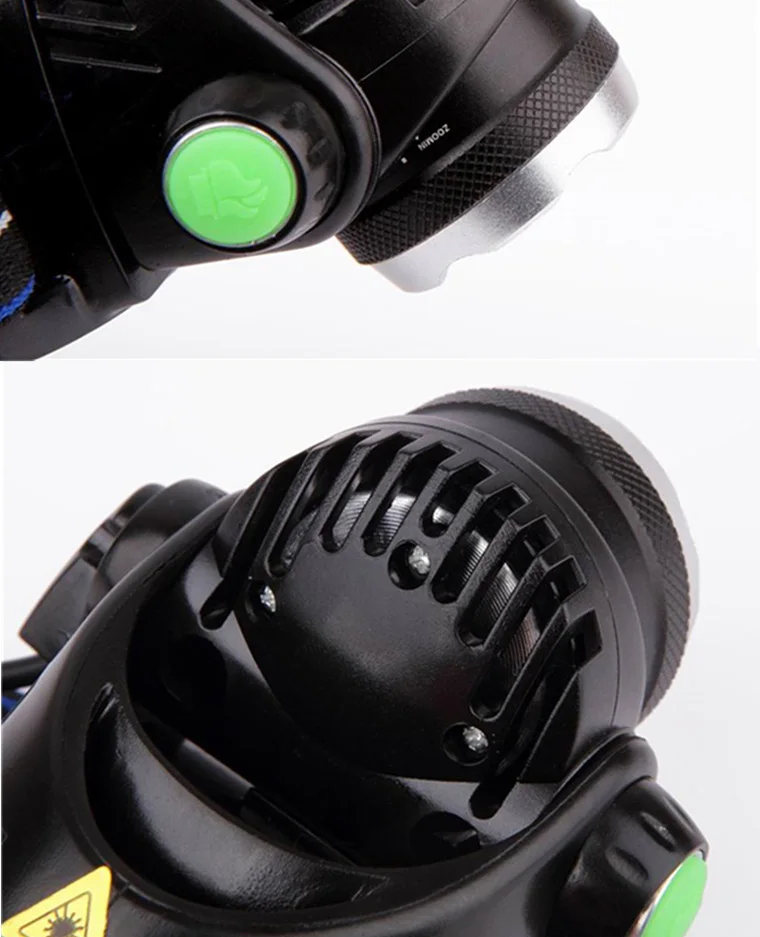 t3004 xml t6 10w 18650 可充电 usb 野猪狩猎绿光 led 头灯