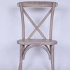 Wood flat seat rustic white dining cross back chair