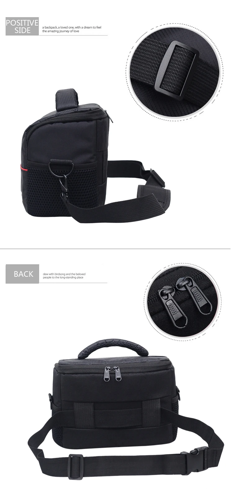 Accept custom Cheaper promotional nylon camera bag case 