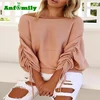 Skew Neck Knitted Sweater