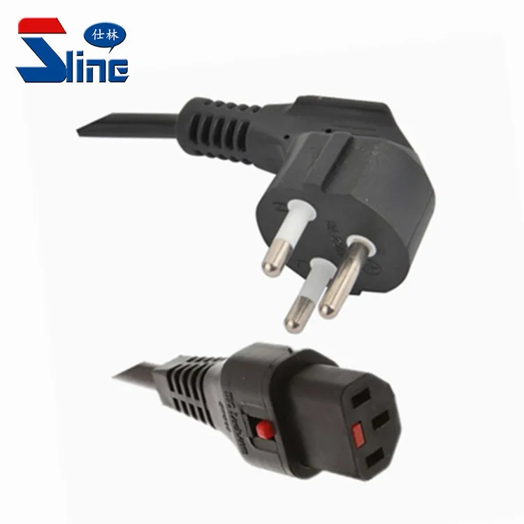 Thailand 3 Pin Plug To Locking Iec 320 C13 Power Cord Cable With Lock