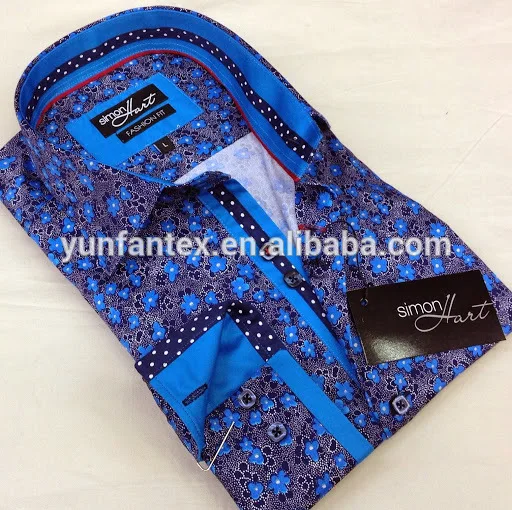 blue printed casual shirt