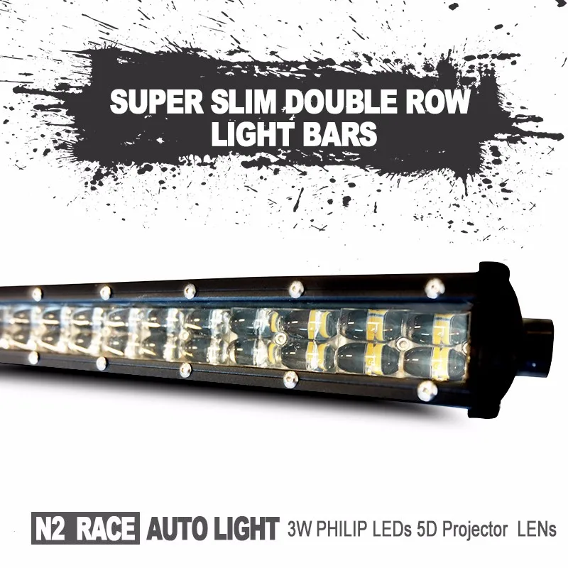 N2 2017 Best Sxs Utv Led 20'' Curved Light Bar 120w Slim Dual Row For