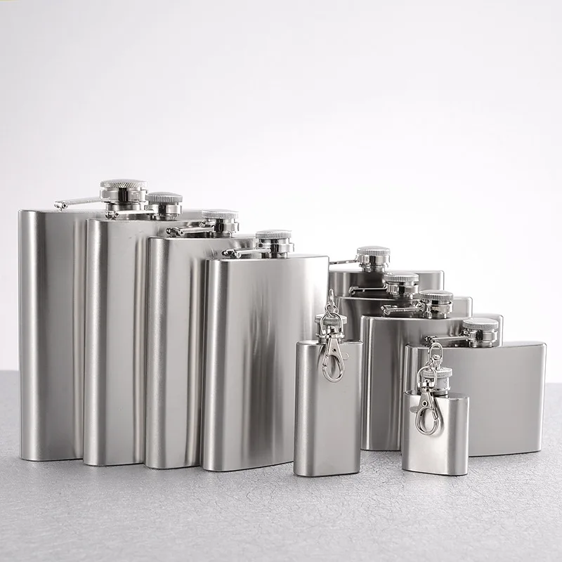 8 Oz Stainless Steel Liquor Flask With Lid Custom Logo Pocket Wine