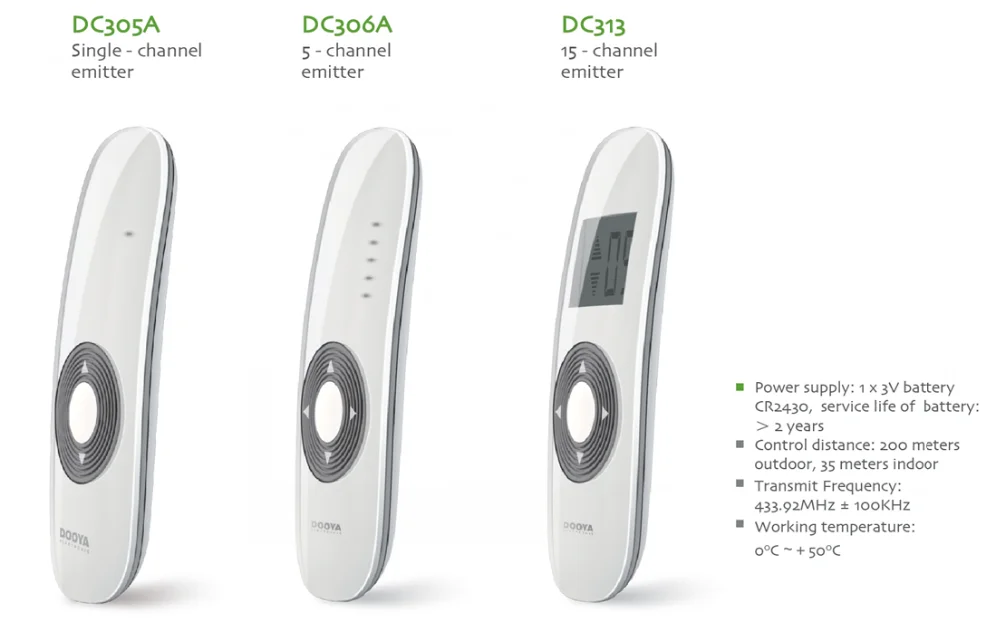 Пульт Dooya dc306a. Пульт 1-канальный "Ergonomic" dc305a. Пульт 5-канальный Dooya Ergonomic dc306a. Пульт 15-канальный Ergonomic dc313.