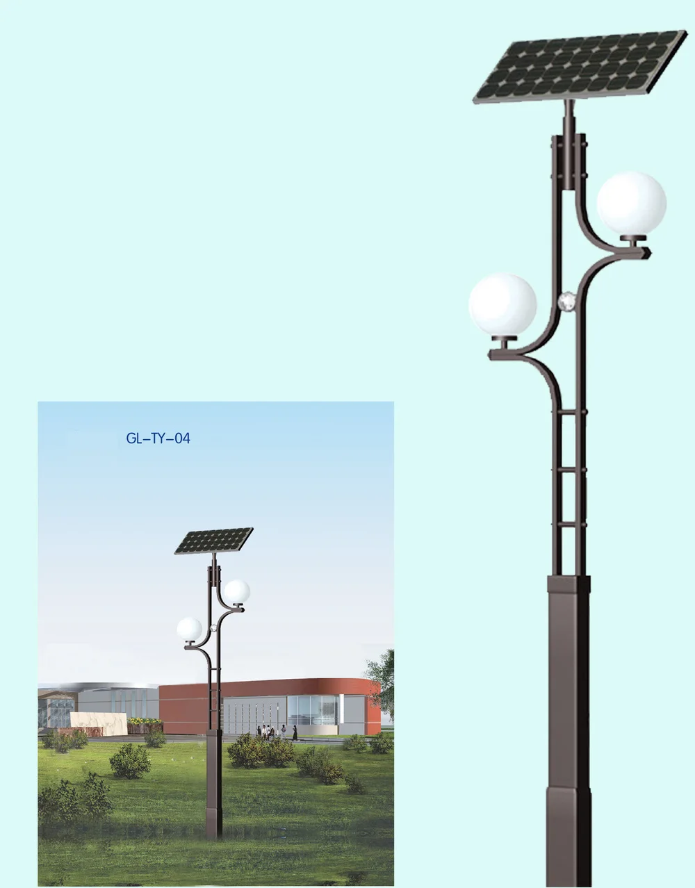 Highquality Solar Garden Light Led Garden Lamp With Double Light Head