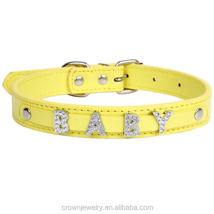 10mm Custom Charms Puppy Dog And Cat Accessories Leather Collars