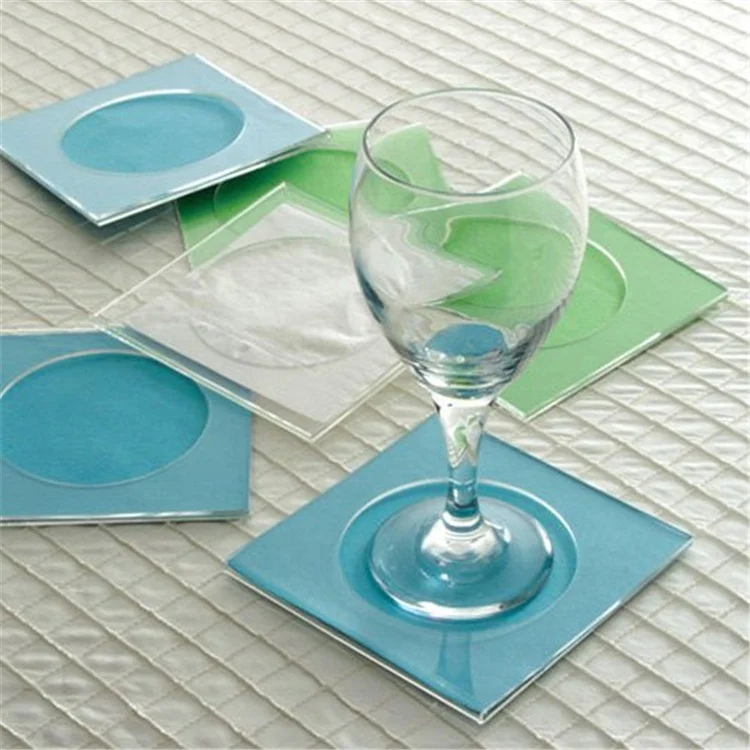 Promotional Reusable Personalised Custom Print Logo Acrylic Coasters With Napkin Inserts Buy