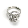 2018 New Popular Style 925 silver ring mounting dancing stone zircon ring for girls