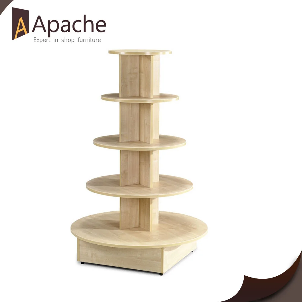 Original Wood Color 4tier Round Pine Wooden Display Stand Buy Wooden Display,Pine Wooden