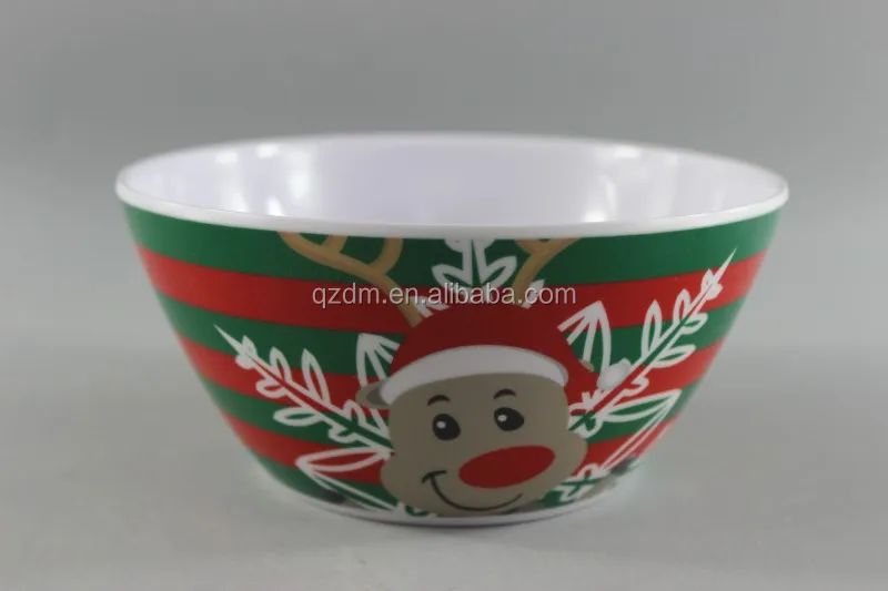 6" Christmas Melamine Xmas Salad Bowl