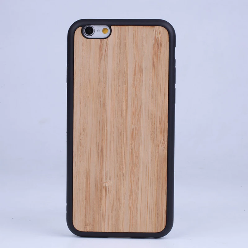 Real Wood + TPU Cover for Iphone 6 / 7 / 8 Plus Back Hard Wooden case