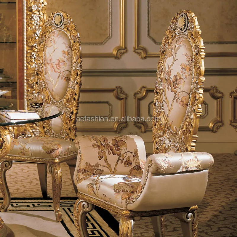 Oefashion Royal Luxury Round Wooden Dining Table With Glass Top