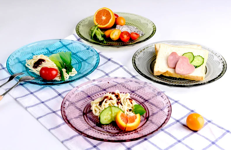Different Sizes Glass Colored Dessert Plate For Party Buy Dessert
