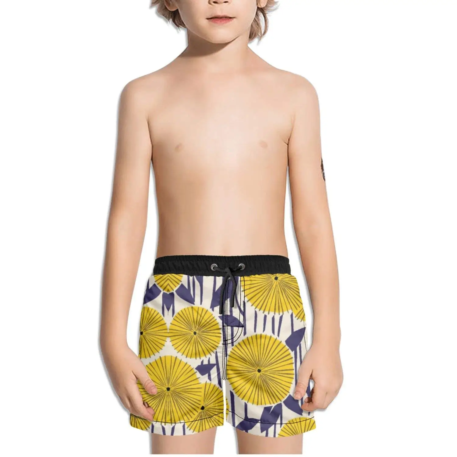 Ouxioaz Boys Swim Trunk Abstract Leaf Purple Beach Board Shorts