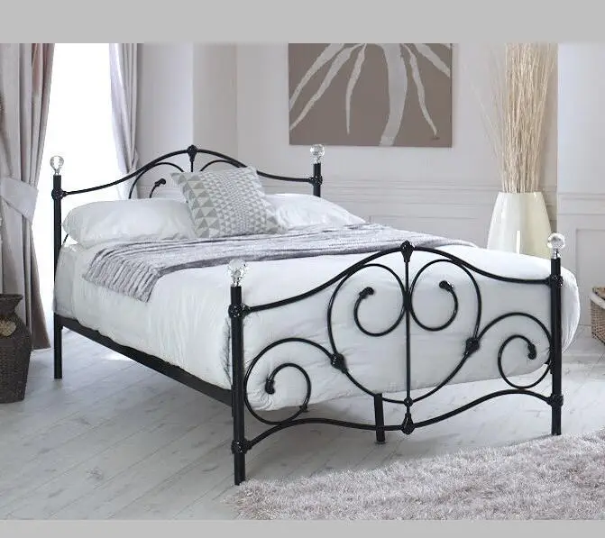 Twin Size Metal Bed Frame Including Black Metal Single Headboard bedroom furniture
