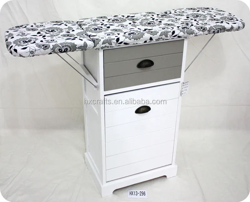 Foldable Ironing Board Solid Wood Cabinet Folding Top Center