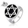 Mens Oxidized Stainless Steel Star Of David Ring