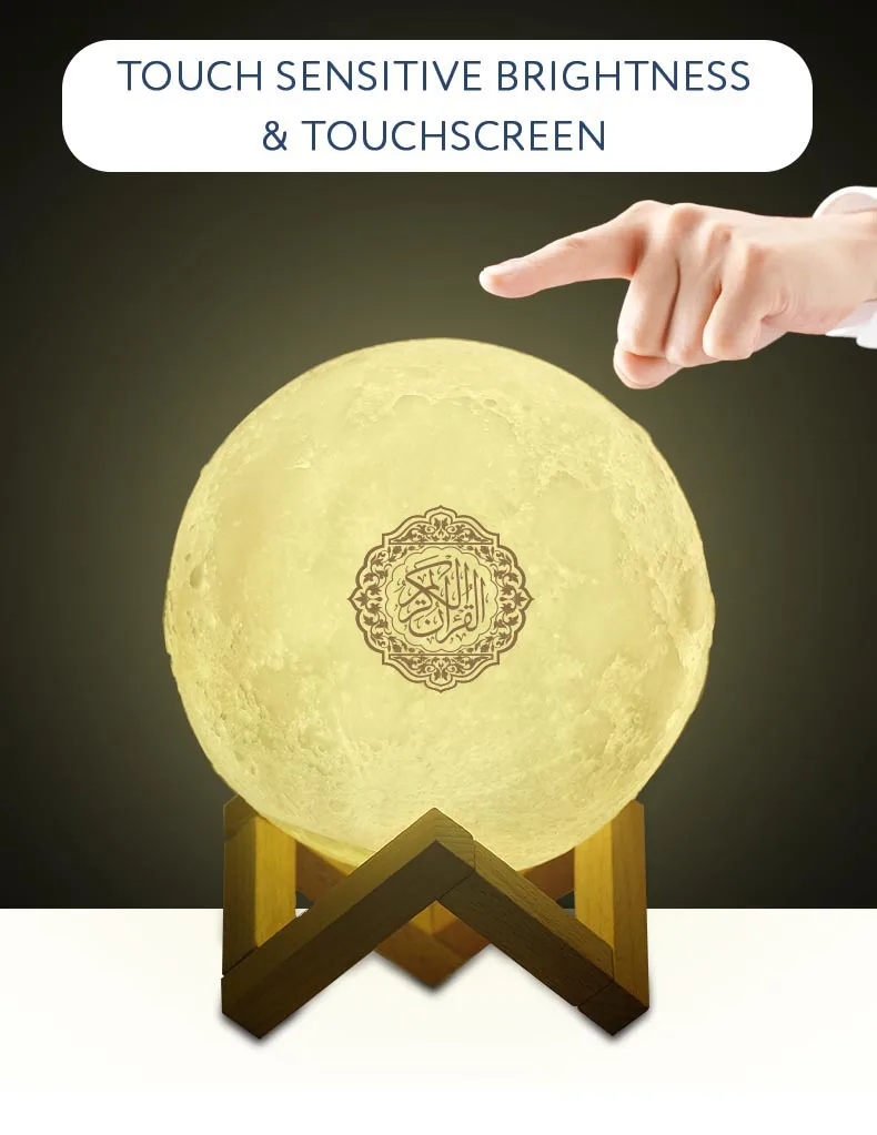 New Quran Speaker Moon Lamp Muslims Learn Quran Touch Lunar Lamp