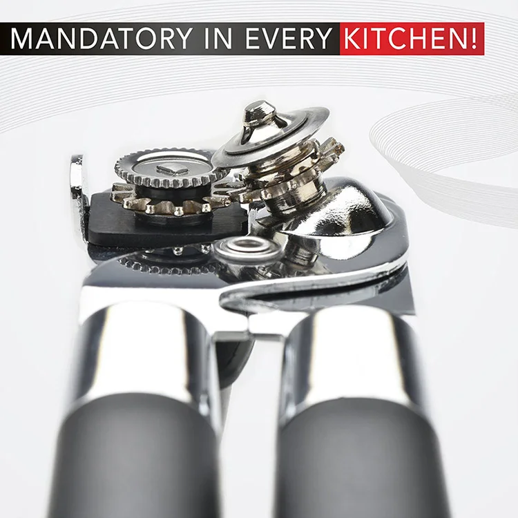 online2019  New Design 304 Stainless Steel Can Opener Manual Can   Opener Smooth Edge Can Openers  Beer Bottle Opener Canning