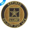 US Army Retired Clothing Star Patches with gold metallic thread