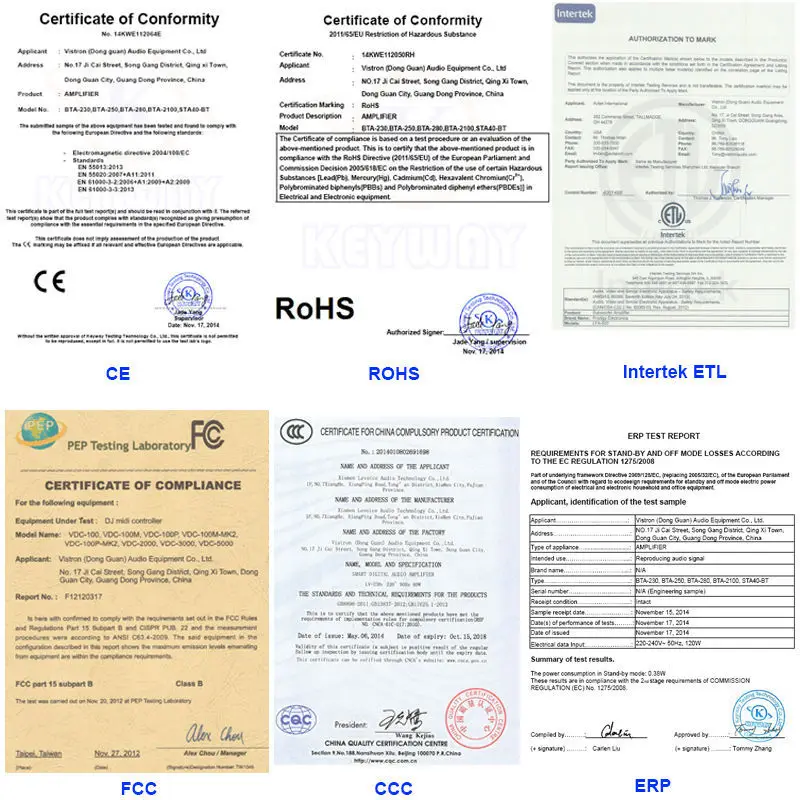 Vistron Audio certificate