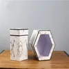 Luxury hexagon flower box gift box with windows