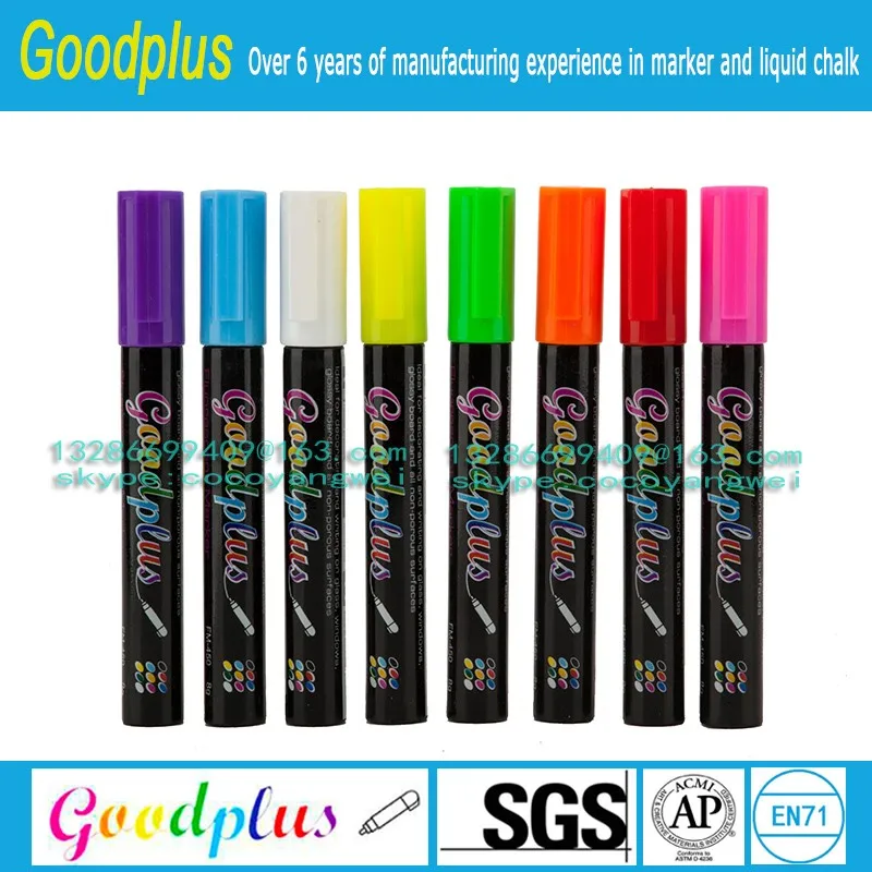 5mm Tip Clear Body Liquid Chalk Markers New Reversible