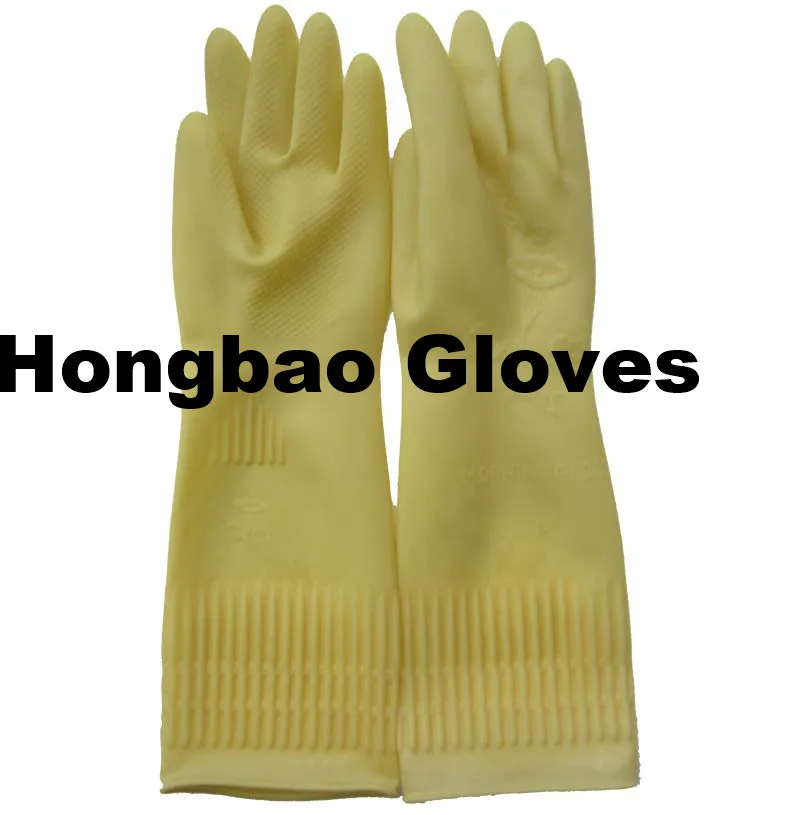 110g Korea Household Latex Hand Gloves Extra Long Latex Household