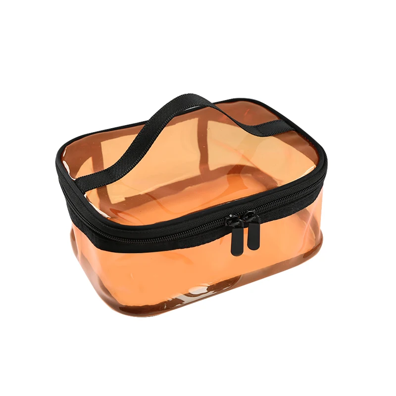 Logo printed custom outdoor travel portable and practical transparent waterproof pvc storage zipper bag for sale