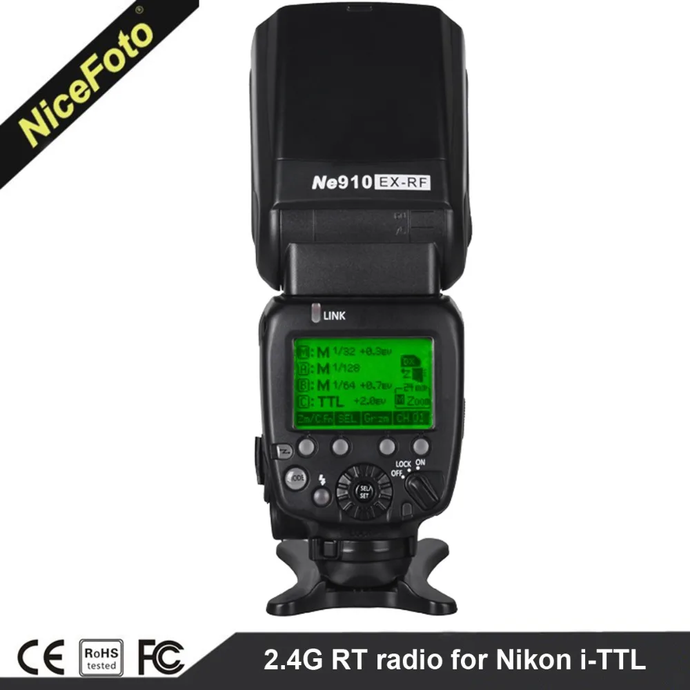 NiceFoto photographic equipment top quality export 2.4G RT radio i-TTL speedlite for camera flash