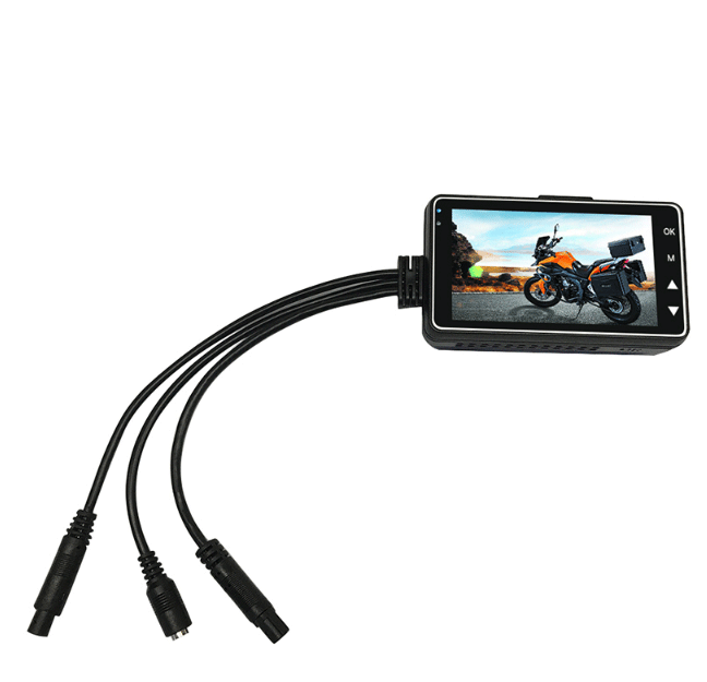 摩托车相机 dvr 电机短跑凸轮与专业双轨前后方记录器摩托车电子