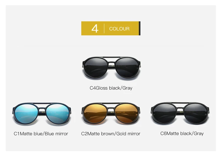 SHINELOT M379 High Quality Brand Designer Vintage Goggles Polarized TAC Clip On Steampunk Sunglasses