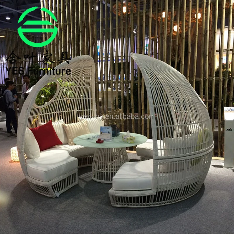 Venta al por mayor tejida mimbre de plástico muebles de exterior-Compre