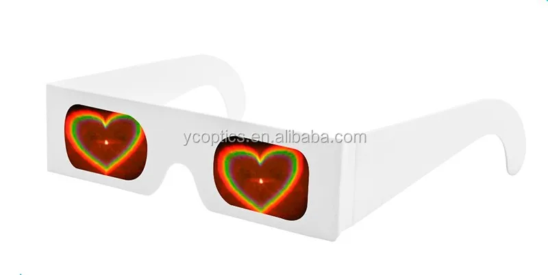Occhiali di diffrazione per occhiali a cuore 3D,Contiene tre tipi: cuore bar IOXQP 3 pezzi Occhiali a forma di cuore pentagramma e girasole,Adatto per feste musicali all'aperto fuochi d'artificio 