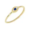 LOZRUNVE Jewelry Sterling Silver White Blue CZ Stone Evil Eye Ring