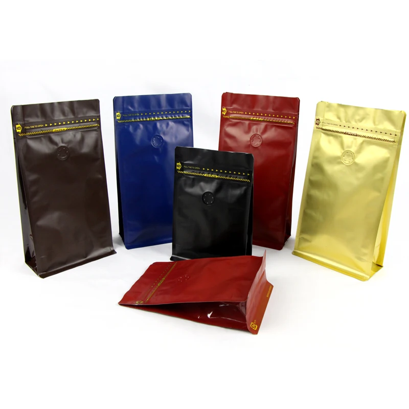 Alibaba Wholesale 250g Aluminum Foil Flat Bottom Coffee Zip Lock Bag