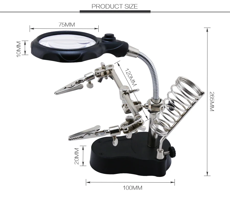 Best Welding Magnifying Glass With Led Light 3 5x 12x Lens Auxiliary Clip Loupe Desktop Magnifier Third Hand Soldering Repair Buy Welding Magnifying Glass 5x 12x Lens Auxiliary Desktop Magnifier Product On Alibaba Com