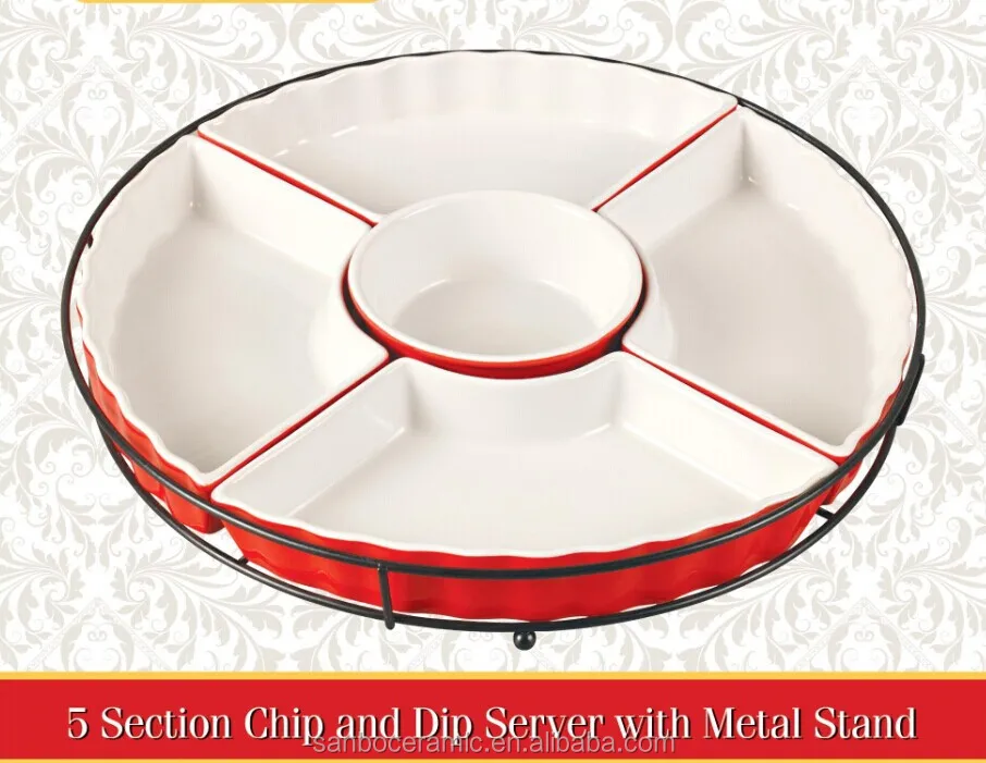 Porcelain Round Compartment Plate,Ceramic 5 Pcs Divided Plates Buy