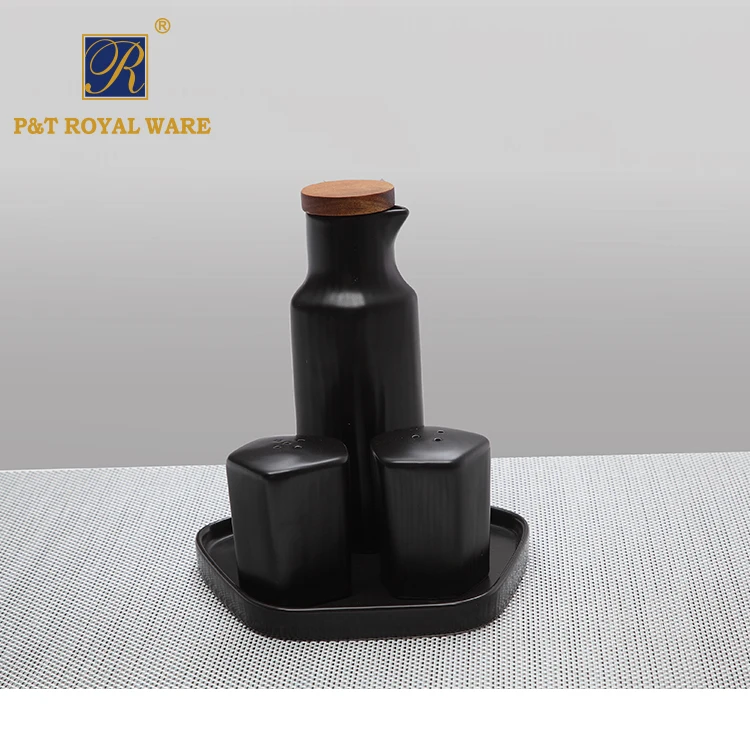 High quality promotional coffee tea sets black Color Glazed teapot and tea cups