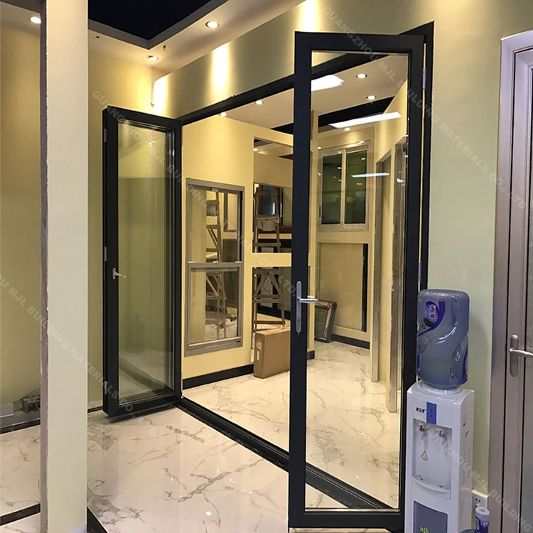 American Standard Customized Exterior Laminated Glass Black Aluminum Bi Folding Door