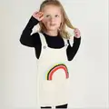 2016 Spring Summer Children Clothing Baby Girls Sleeveless Cotton Dress Rainbow Knitted sweater Kids Girs Dresses