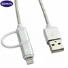 Factory Price 2 in 1 multi use mobile phone Micro Usb Cable replacement for iphone usb cable compatible for Android and Apple