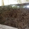 Natural spanish marron emperador dark texture marble flooring border designs