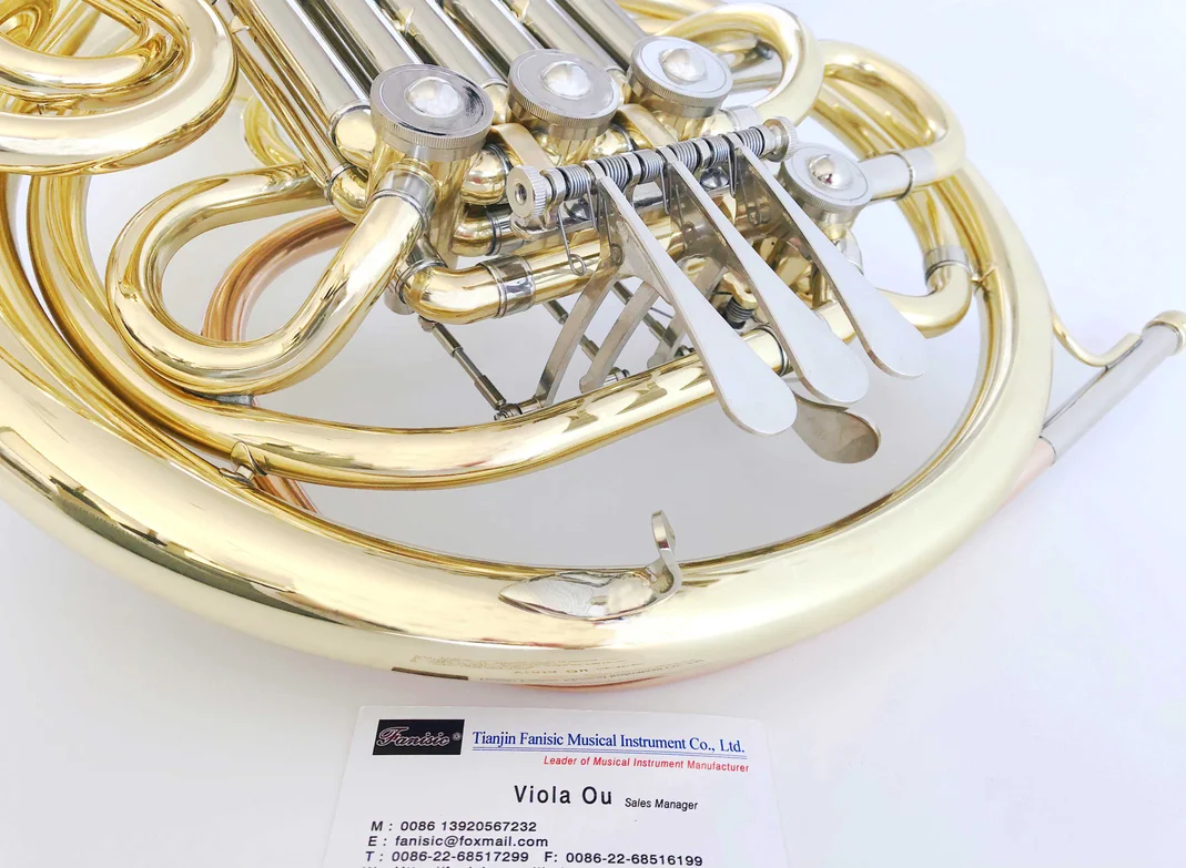Brass Wind Instrument 4-Key Bb / F Double French Horn