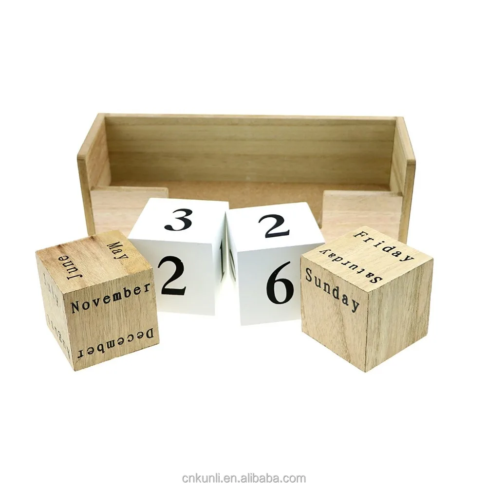 Uncategorized Wooden Block Calendar wood rectangle perpetual calendar blocks or never ending desktop buy calendarperpetual calendar
