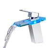 Single handle LED Light Glass Bathroom Sink tap Basin Tap Brass Fitting