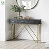 Luxury modern metal black bedroom console side table